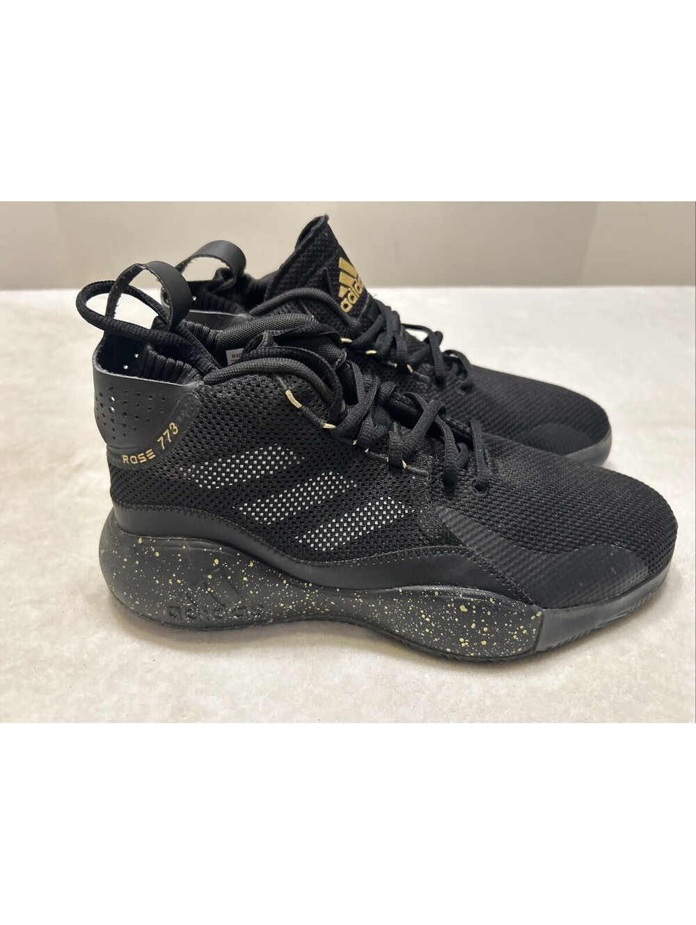 Adidas Basketball Shoes Men’s Size 9.5 Black D Rose 773 Rare High Top Lace Up